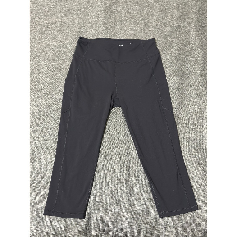Tek Gear Womens XL Shapewear Capri Leggings Black Compression Pockets Activewear